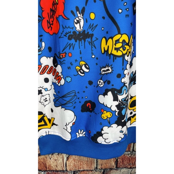 NWT Screenshot Brand Blue Men’s Large Urban Hip Hop Street Fleece Sweatshirt - Picture 4 of 6